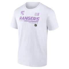 New York Rangers NHL Hockey Fights Cancer T-Shirt - White | US 4751730