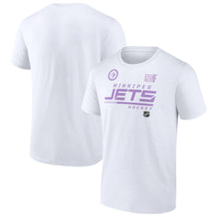 Winnipeg Jets NHL Hockey Fights Cancer T-Shirt - White | US 4751748