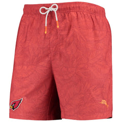 Arizona Cardinals Team Naples Layered Leaves Swim Trunks - Cardinal