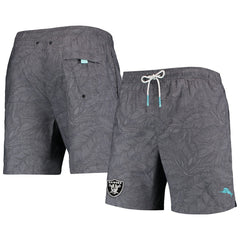 Las Vegas Raiders Naples Layered Leaves Swim Trunks - Black