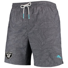 Las Vegas Raiders Naples Layered Leaves Swim Trunks - Black