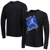 Dallas Mavericks Jordan Brand Courtside Max 90 Vintage Wash Statement Edition Long Sleeve T-Shirt Black
