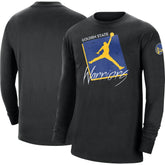 Golden State Warriors Jordan Brand Courtside Max 90 Vintage Wash Statement Edition Long Sleeve T-Shirt Black