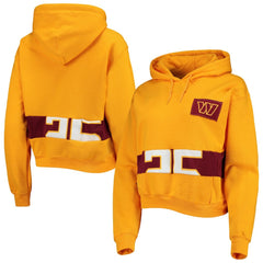 Washington Commanders Refried Apparel Women's Cropped Pullover Hoodie - Gold Hoodies