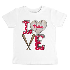 Philadelphia Phillies Tiny Turnip Youth Baseball Love T-Shirt - White T-shirts