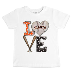 San Francisco Giants Tiny Turnip Youth Baseball Love T-Shirt - White T-shirts