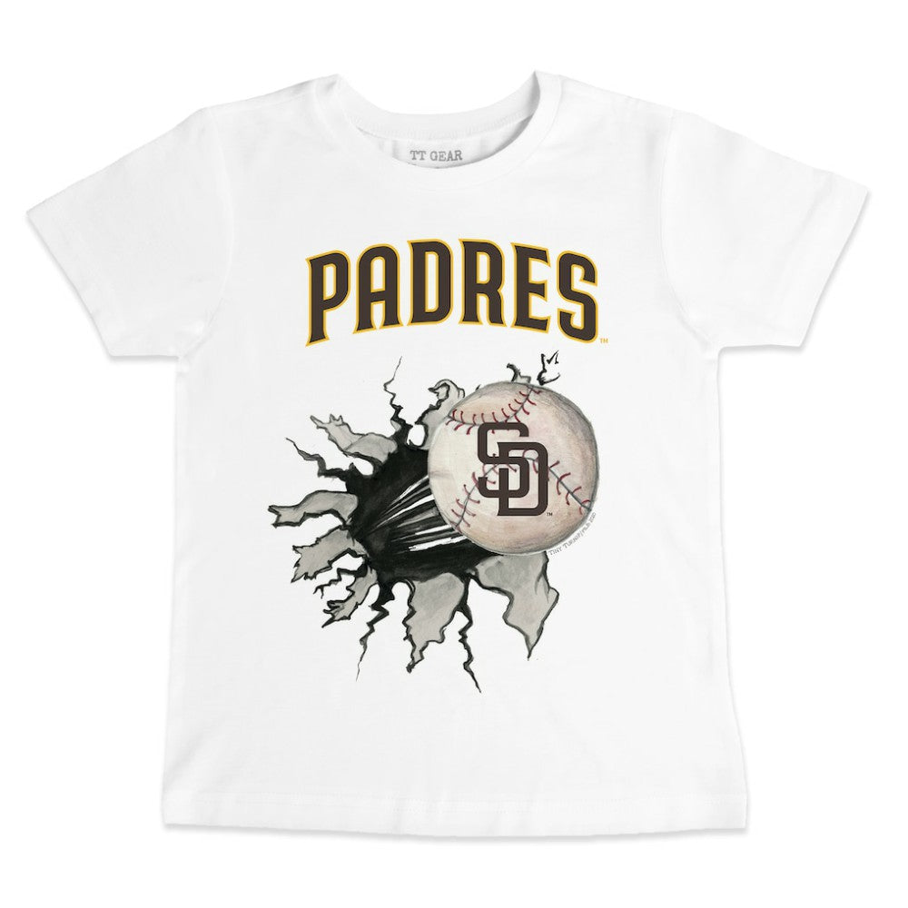 San Diego Padres Tiny Turnip Youth Baseball Tear T-Shirt - White T-shirts