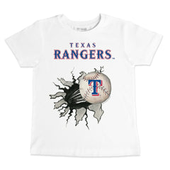 Texas Rangers Tiny Turnip Youth Baseball Tear T-Shirt - White T-shirts