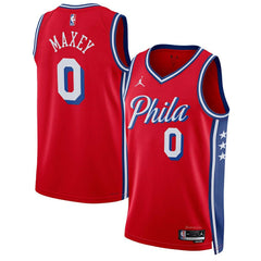 Tyrese Maxey Philadelphia 76ers Jordan Brand Unisex Swingman Jersey Statement Edition Red