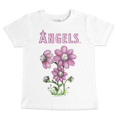 Los Angeles Angels Tiny Turnip Youth Blooming Baseballs T-Shirt - White T-shirts