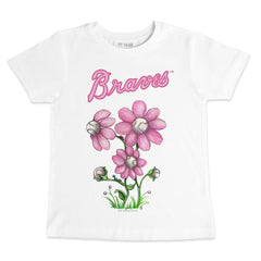 Atlanta Braves Tiny Turnip Youth Blooming Baseballs T-Shirt - White T-shirts