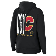 Calgary Flames WEAR by Erin Andrews Women's Sponge Fleece Full-Zip Hoodie - Black | US 4762597