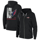 Washington Capitals WEAR by Erin Andrews Women's Sponge Fleece Full-Zip Hoodie - Black | US 4762618