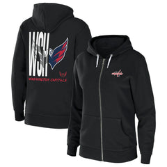 Washington Capitals WEAR by Erin Andrews Women's Sponge Fleece Full-Zip Hoodie - Black | US 4762618