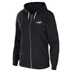 Washington Capitals WEAR by Erin Andrews Women's Sponge Fleece Full-Zip Hoodie - Black | US 4762618