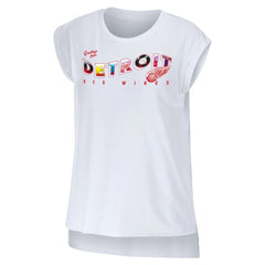 Detroit Red Wings WEAR by Erin Andrews Women's Greetings From Muscle T-Shirt - White | US 4762624