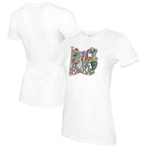 Milwaukee Brewers Tiny Turnip Women's Peace Love Baseball T-Shirt - White T-shirts