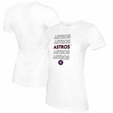 Houston Astros Tiny Turnip Women's Stacked T-Shirt - White T-shirts