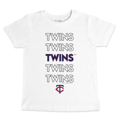 Minnesota Twins Tiny Turnip Youth Stacked T-Shirt - White T-shirts