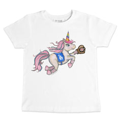 Los Angeles Dodgers Tiny Turnip Youth Unicorn T-Shirt - White T-shirts