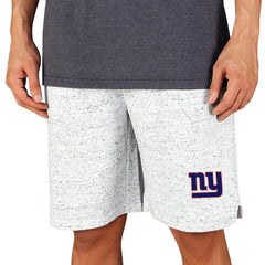 New York Giants Concepts Sport Throttle Knit Jam Shorts - White/Charcoal Shorts