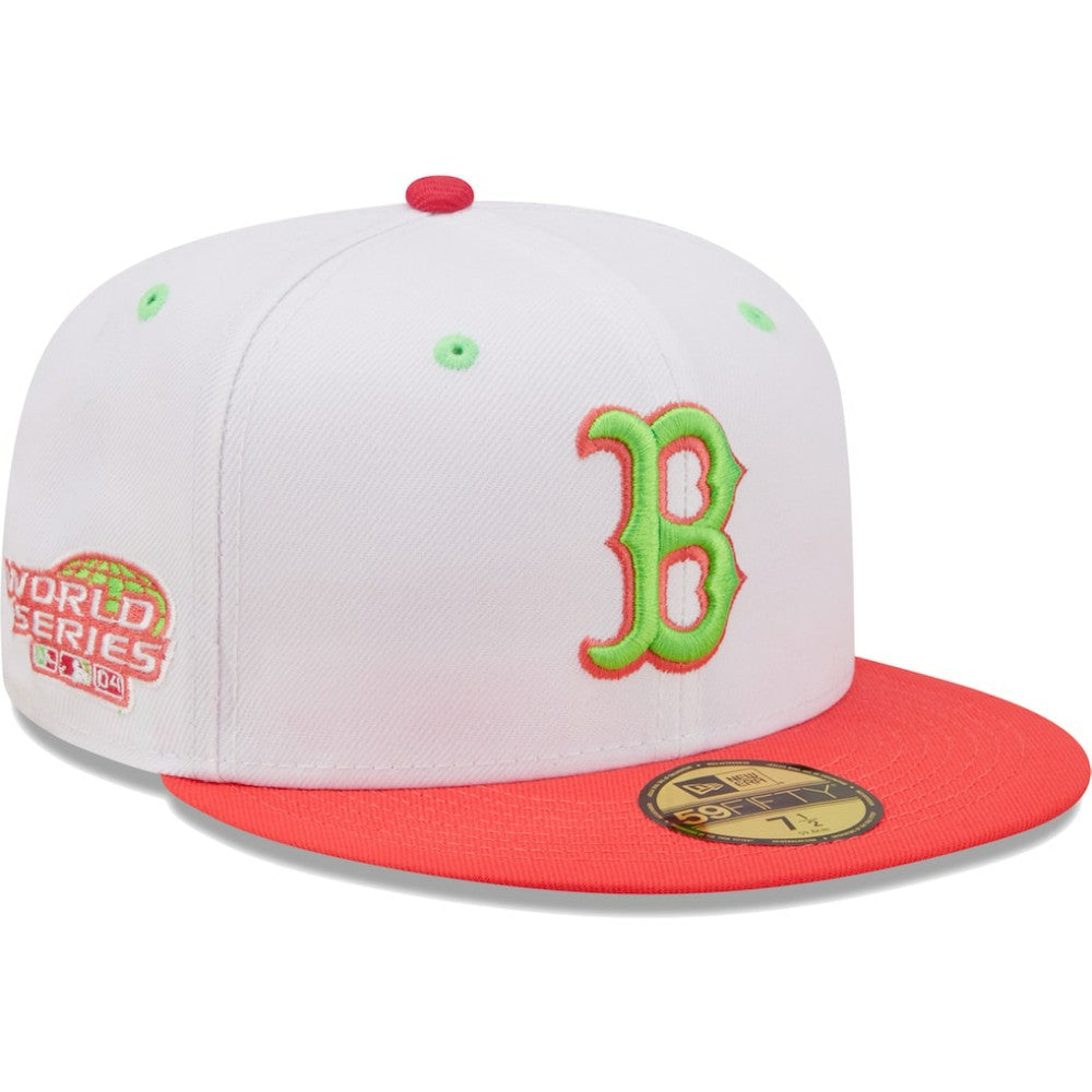 Boston Red Sox New Era 2004 World Series Strawberry Lolli 59FIFTY Fitted Hat - White/Coral Hats