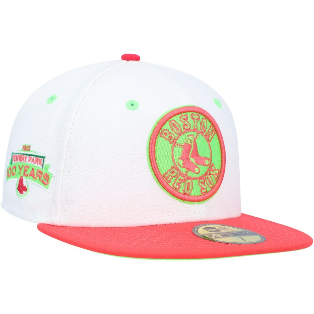 Boston Red Sox New Era Fenway Park 100th Anniversary Strawberry Lolli 59FIFTY Fitted Hat - White/Coral Hats