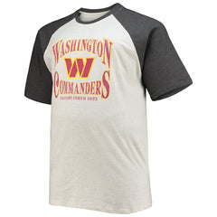 Washington Commanders Big & Tall Wordmark Raglan T-Shirt - Oatmeal/Heathered Charcoal T-shirts
