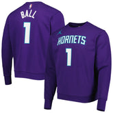 LaMelo Ball Charlotte Hornets Jordan Brand Statement Name & Number Pullover Sweatshirt Purple outlet