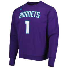 LaMelo Ball Charlotte Hornets Jordan Brand Statement Name & Number Pullover Sweatshirt Purple outlet