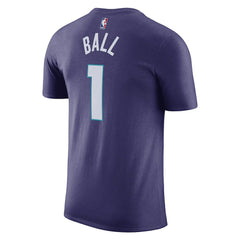LaMelo Ball Charlotte Hornets Jordan Brand 2022/23 Statement Edition Name & Number T-Shirt Purple