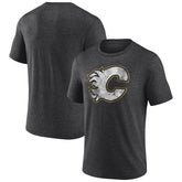 Calgary Flames Wraparound Tri-Blend T-Shirt - Charcoal | US 4773188