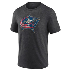 Columbus Blue Jackets Wraparound Tri-Blend T-Shirt - Charcoal | US 4773192