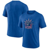New York Rangers Wraparound Tri-Blend T-Shirt - Blue | US 4773203