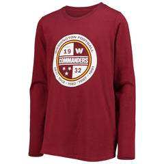 Washington Commanders Youth Secondary Logo Long Sleeve T-Shirt - Burgundy T-shirts