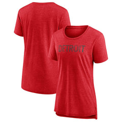 Detroit Red Wings Women's Slow Whistle Tri-Blend T-Shirt - Red | US 4773837