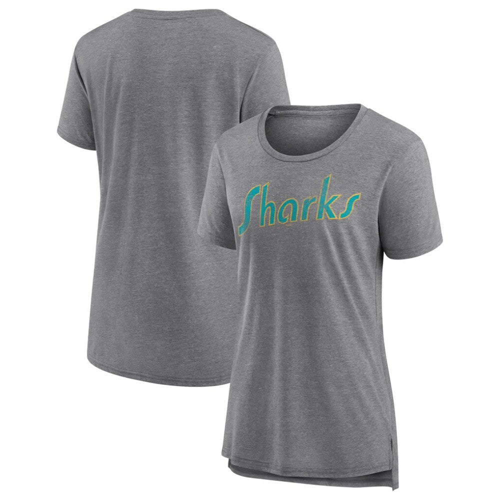 San Jose Sharks Women's Slow Whistle Tri-Blend T-Shirt - Gray | US 4773848