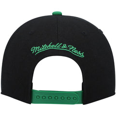 Boston Celtics Hardwood Classics Snapback Hat Black/Kelly Green - Mitchell & Ness