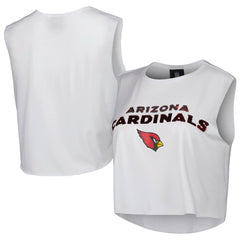 Arizona Cardinals Cuce Women's Sequin Cropped Tank Top - White Tops
