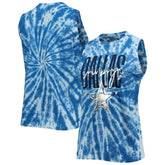 Dallas Cowboys Lauren James Women's Tie-Dye Jersey Boxy Tank Top - Royal Jerseys