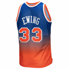 Patrick Ewing New York Knicks 1991/92 Hardwood Classics Fadeaway Swingman Player Jersey Orange/Royal - Mitchell & Ness