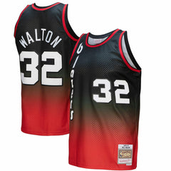 Bill Walton Portland Trail Blazers 1976/77 Hardwood Classics Fadeaway Swingman Player Jersey Red/Black - Mitchell & Ness