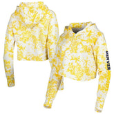 Denver Nuggets Lusso Women's Maia Tri-Blend Cropped Quarter-Zip Top Gold/White