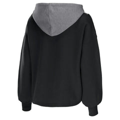 Brooklyn Nets WEAR by Erin Andrews Women's Pieced Quarter-Zip Hoodie Jacket Black outlet