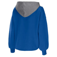 Philadelphia 76ers WEAR by Erin Andrews Women's Pieced Quarter-Zip Hoodie Jacket Royal outlet