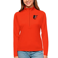 Baltimore Orioles Antigua Women's Tribute Quarter-Zip Pullover Top - Orange Pullover