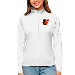 Baltimore Orioles Antigua Women's Tribute Quarter-Zip Pullover Top - White Pullover