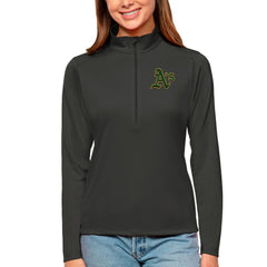 Athletics Antigua Women's Tribute Quarter-Zip Pullover Top - Charcoal Pullover