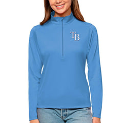 Tampa Bay Rays Antigua Women's Tribute Quarter-Zip Pullover Top - Light Blue Pullover