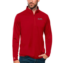 Atlanta Braves Antigua Tribute Quarter-Zip Pullover Top - Red Pullover
